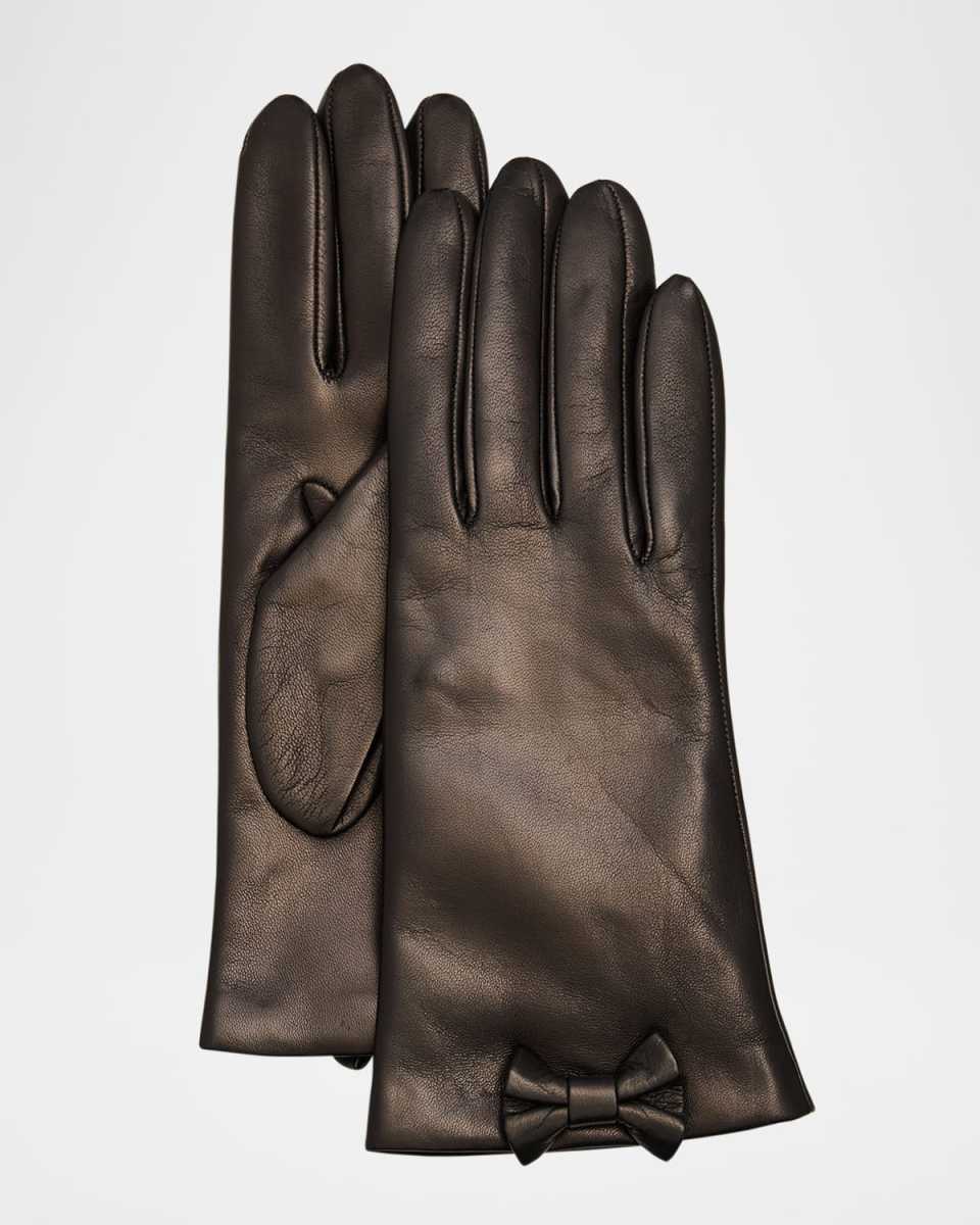 Shearling Cashmere Gloves W/ Bow